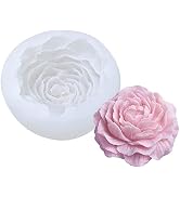 Ovatt 3D Peony Flower Silicone Candle Mold, Soap Mold, Food Grade Molds for Making Cake Decoratio...