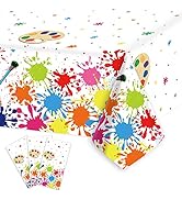 gisgfim 3 Pcs Art Party Decorations Art Paint Party Tablecloth Decoration Supplies Plastic Art Pa...