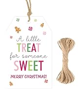 G2PLUS Merry Christmas Tags - 50Pcs Xmas Paper Gift Tags with String, A Little Treat for Someone ...