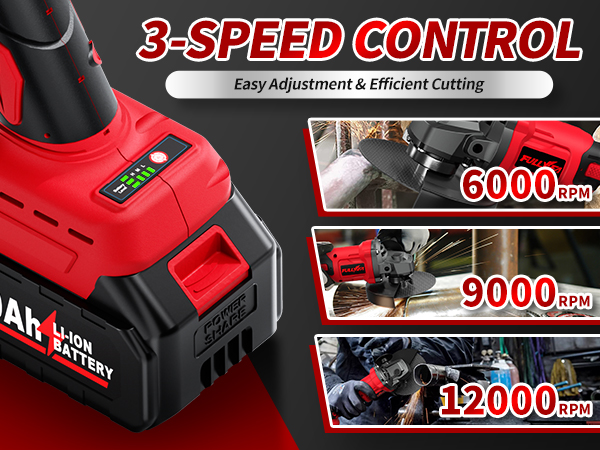 Cordless Angle Grinder 4-1/2&amp;#34; Brushless Metal Grinder 12000 RPM