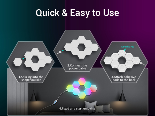 how to install hexagon lights