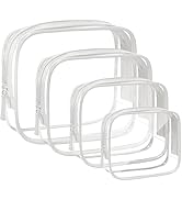 4 Pack Clear Makeup Bags, TSA Approved Toiletry Bag Car Organizer Travel Cosmetic Case Portable T...