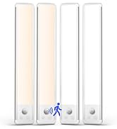 EZVALO 11.8-inch Under Cabinet Lighting, 3 Color Temperatures, 2400 mAh Rechargeable Motion Senso...