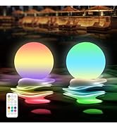 LOFTEK Floating Pool Lights, 3-Inch Rechargeable LED Balls, Color Changing Glowing Orb Sphere wit...
