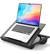 Adjustable Laptop Stand with 8 Angles - Dual Cushion Desk for Sofa, Bed, Car or Work Table by HUANUO