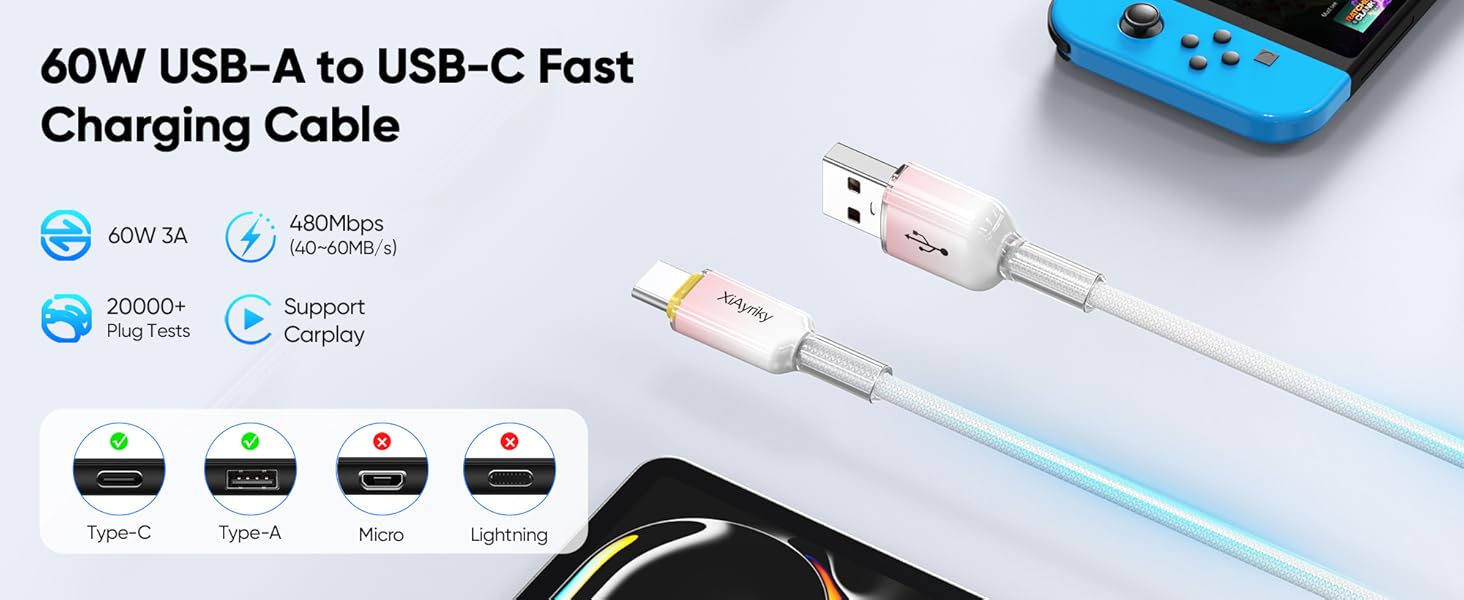 60W 3A FAST CHARGING USB CABLE