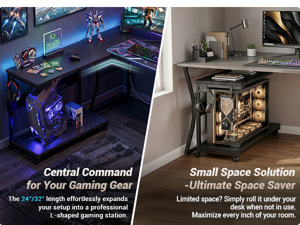 Computer Tower Stand - PC Stand for Floor with Power Outlets, PC Tower Stand for Carpet