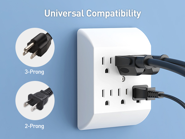 360° Rotating Flat Plug Short Extension Cord