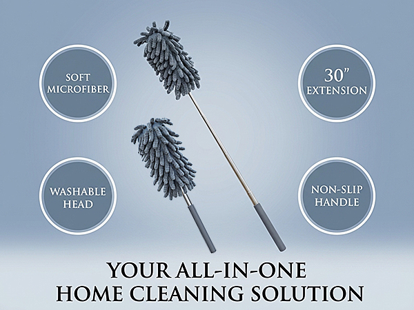 2 Gray chenille dusters 14