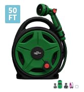OasisTrim 1/2&amp;#34; x 50FT Retractable Garden Hose Reel,With 10 Patterns Spray Nozzle,Portable Heavy D...