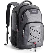 BAGSMART Unisex Laptop Backpack, 15.6-inch Anti-Theft, Water Resistant, Grey, With USB Charger Hole