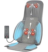 Mynt FSA HSA Eligible 3D Shiatsu Neck and Back Massager for Chair with 10 Deep Kneading Nodes, Ad...