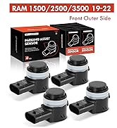 A-Premium 4-PC Reverse Backup Parking Assist Sensor Compatible with Ram &amp; Jeep Models - 1500 2019...