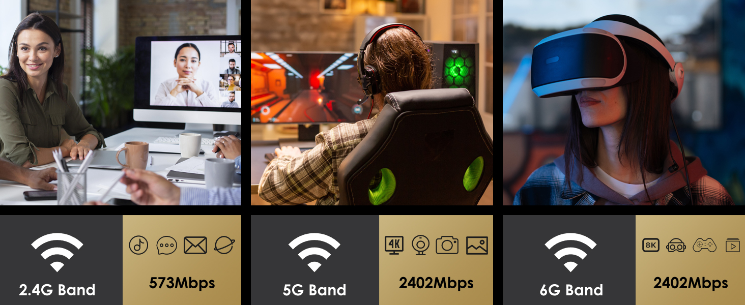 WiFi 6E Tri-Band PCIe Wireless Network Adapter for Desktop pc 2024