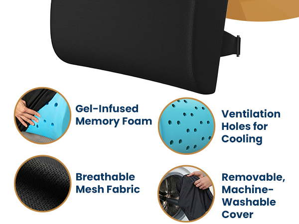 Everlasting Comfort Lumbar Support Pillow for Office Chair 