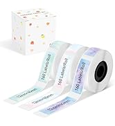 D30 Label Tape, for D30 D32 D10 D35 Q30 Label Maker, Black on Colorful Starry Sky Patterns Therma...