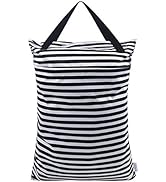 ALVABABY Large Wet Dry Bag Waterproof Hanging Cloth Diaper with Double Zippered Pockets 25x18 inc...