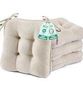 BETU Chair Cushions for Dining Chairs Set of 4,3.5" Thick Kitchen Table Chair Pads with Ties,Non ...