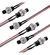 TWTADE/6Pcs Momentary 1A 250V AC Mini Push Button Switch 2 Pin SPST NO (Normally Open) with Wire ...