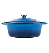 Kerilyn 4.5 QT Enameled Oval Dutch Oven Pot with Lid and Dual Handles, Cast Iron Dutch Oven for C...
