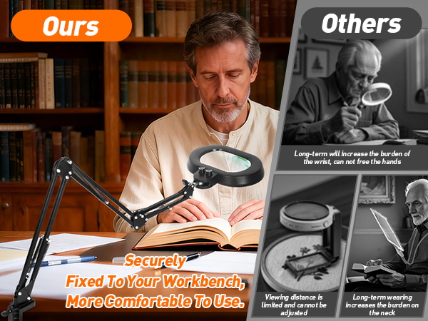 magnifier with light magnifying glasses with light for close work magnifying lamp Extra-long arm
