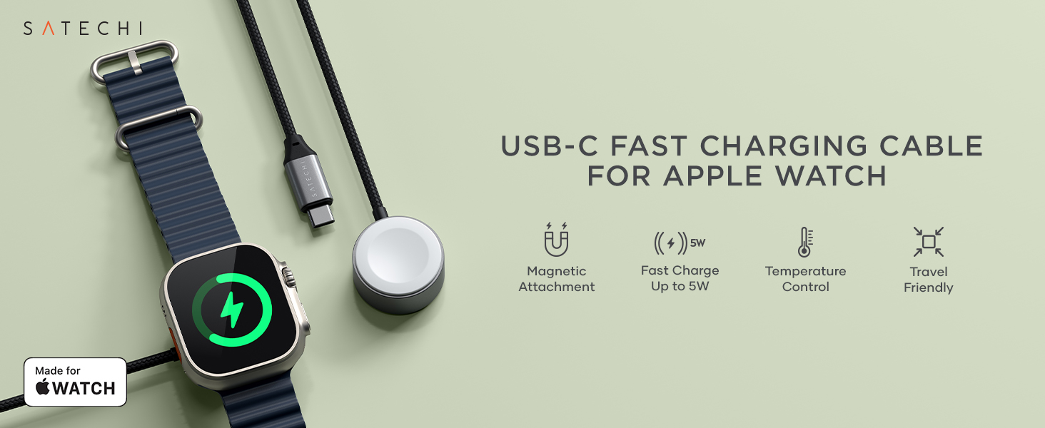 USB-C Fast Charging Cable for Apple Watch 