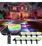 Linkind Solar Lights Outdoor StarRayS, Color Changing Solar Spot Lights, IP67 Waterproof Soalr Po...