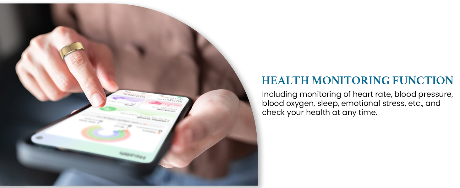 Smart Ring Blood Pressure,Heart Rate,Sleep Monitoring,Step Counting