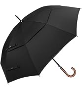 G4Free 52/62inch Wooden J Handle Golf Umbrella Windproof UV Protection Classic Stick Wedding Cane...