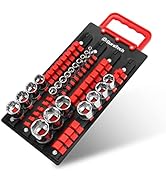 DURATECH Socket Organizer, 48-Piece Portable Socket Holder with Handle, ABS Socket Tray Wall And ...