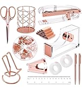 Office Supplies,Desk Accessories,with Stapler,Tape Dispenser,Pen Holder Cup for Desk,Staple Remov...