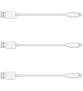 MSTJRY 3 Pack 10 Inch Short USB-C Cord,USB-A to USB-C 3A Charging Cable, White