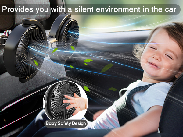 car backseat fan low noise