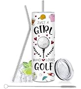 xiiai Golf Gift For Women, Golfer Themed 20 oz Tumblers - Just A Girl Who Loves Golf Design Cups,...