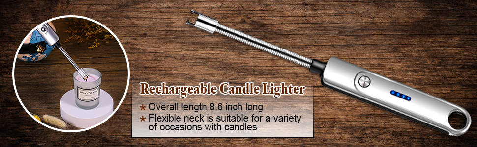 Electric Candle Lighter Rechargeable Silver