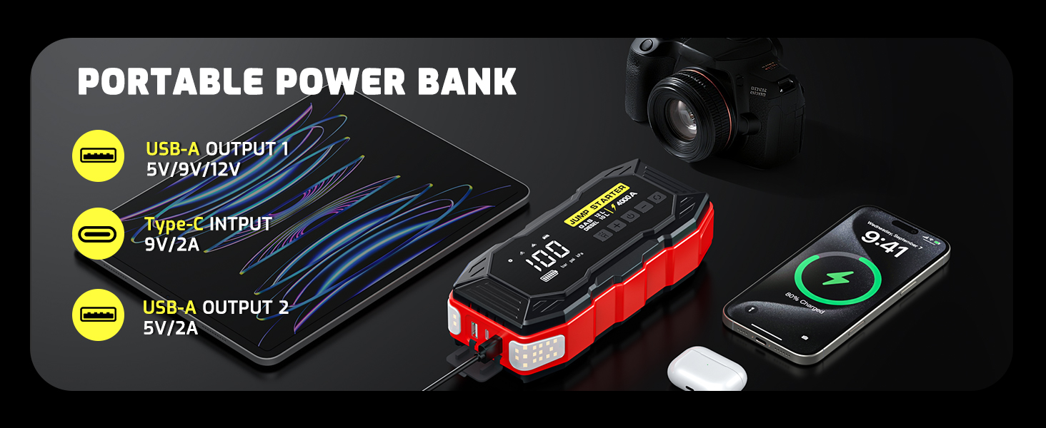 Jump Starter with Air Compressor