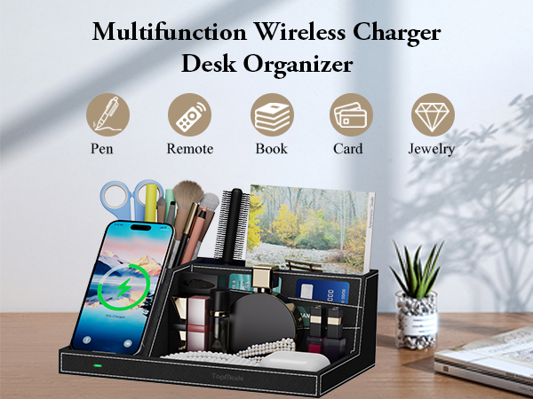 Wireless Charger Nightstand Organizer