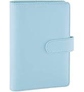 Antner A6 PU Leather Notebook Binder Refillable 6 Ring Budget Binder for A6 Filler Paper, Loose L...