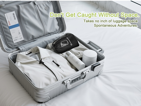 SUIKIHUM foldable backpack in suitcase, saves luggage space.