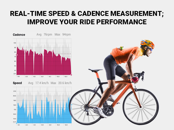 BK9 Bike Cadence Speed Sensor, Bluetooth 5.0 ANT+ Wireless Cycling Speed Bicycle RPM Cadence Sensor