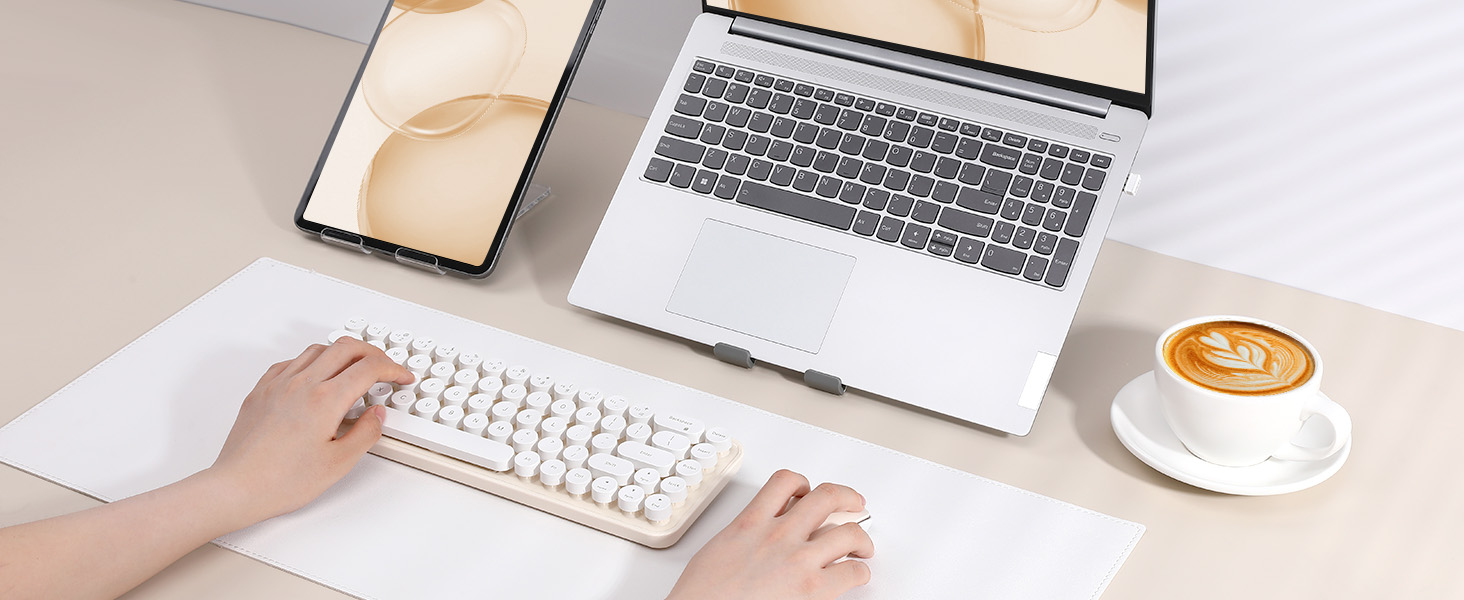 i68 Wireless Typewriter Keyboard and Mouse Combo