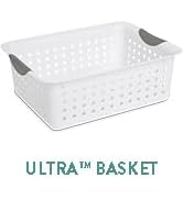 Sterilite 12-Pack Medium Ultra Basket, Open Top Plastic Storage Organizer, White - Classic Basket...