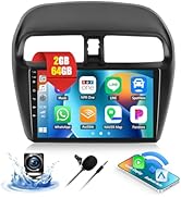 CAMECHO 2G 64G Car Stereo Radio for Mitsubishi Mirage 2012-2016 with CarPlay Android Auto 9" Touc...