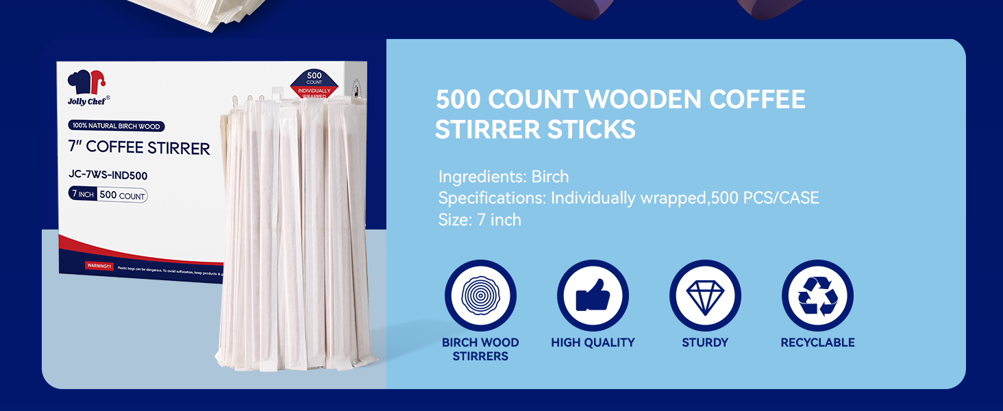 wooden coffee stirrers 7 in