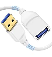 Inibak USB 3.0 Extension Cable, 6ft USB A Male to USB A Female Extension Cord, High Data Transfer...