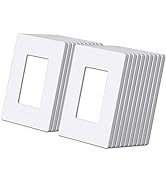 (20 Pack) BESTTEN USWP6 Matte Snow White Series, 1-Gang Screwless Wall Plate, Decorator Outlet Co...