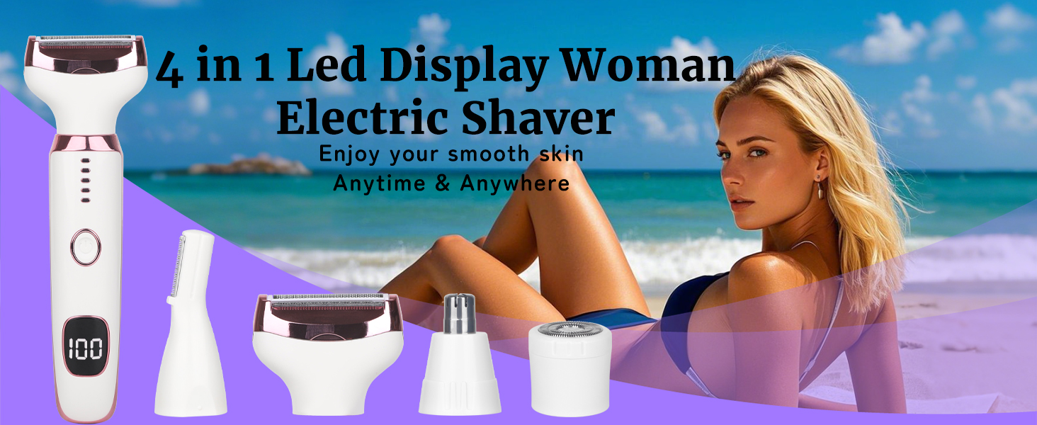 2 in 1 Nose and Ear Hair Trimmer with LED Display