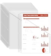 Fyess 15Pack 3 Hole Punch Clear Plastic Document Folders,Organized Up Poly Translucent Slash Slas...