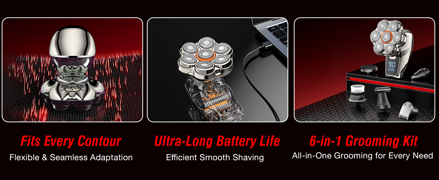 6-in-1 Mens Grooming Kit with Long Battery