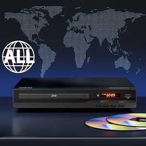Nodrax FlexaPlay Multi-Region DVD Player Plays DVDs from All Regions (1-6)